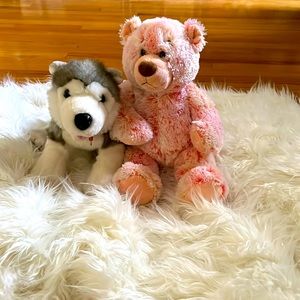 Pair of build a bears. Husky and bear